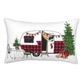 thumbnail image 1 of Balery Vintage Buffalo Plaid Christmas Camper Funda de Cojín Estampada, Regalos para Mujeres, Regalos de Amor para Ella, Regalos para Novia o Esposa, Funda de Almohada-20"x30", 1 of 6