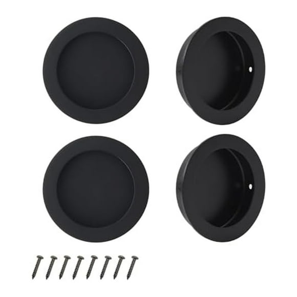 stainless steel round recessed door handle pocket door handle black handle
