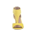 thumbnail image 3 of Charles David Gallo Sunshine Yellow Low Cork Wedge Open Toe T-strap Sandals (Sunshine Yellow, 7), 3 of 6