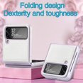 thumbnail image 4 of Dteck for Samsung Galaxy Z Flip 4 5G Case, PU Leather + Hard PC Shell Ultra Thin Slim Durable Protective Phone Case Cover for Samsung Galaxy Z Flip 4 5G 2022, White, 4 of 7