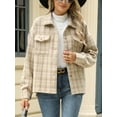 thumbnail image 5 of Cuteduck Women Plaid Fashion Jacket Button Up Long Sleeve Fall Casual Dressy Loose Coat with Pockets S-XL, 5 of 7