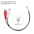thumbnail image 2 of Adaptador de cable RCA hembra Uxcell a cable de extremo abierto de cable de altavoz para amplificador receptor 9.84", 2 of 6
