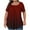 Red, variant on T-Shirt for Women Plus Size Gradient Square Neck Oversized Short Sleeved Printed Pleated Loose Top L-5XL Wine 4XL