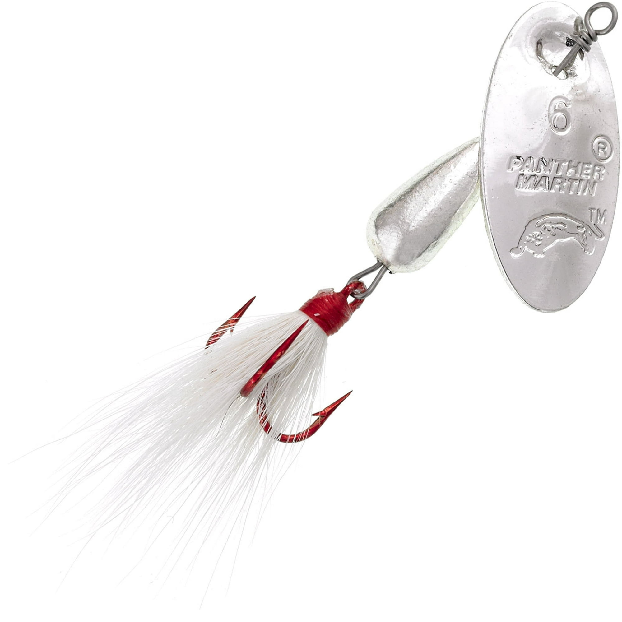 Panther Martin PMASWF_6_S Nature Series Dressed Teardrop Spinners Fishing Lure - All Silver Red Hook - 6 (1/4 oz)
