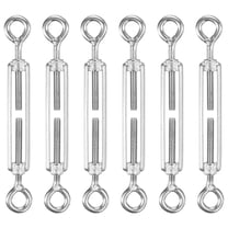 Uxcell 6-Pack Turnbuckle Eye and Eye, M5 Stainless Steel Heavy Turnbuckles Wire Rope Tension Adjustable Tension