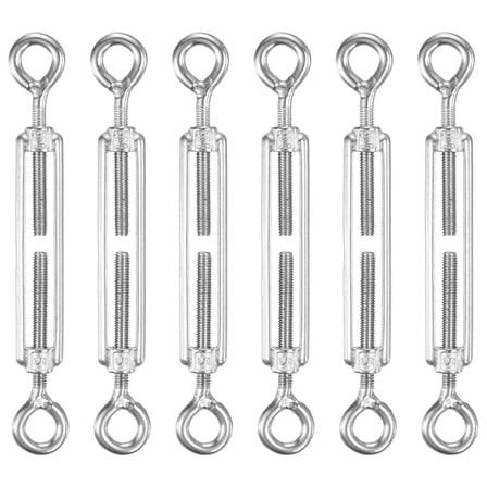 Uxcell 6-Pack Turnbuckle Eye and Eye, M5 Stainless Steel Heavy Turnbuckles Wire Rope Tension Adjustable Tension