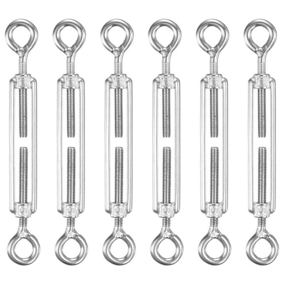 Uxcell 6-Pack Turnbuckle Eye and Eye, M5 Stainless Steel Heavy Turnbuckles Wire Rope Tension Adjustable Tension