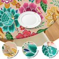 thumbnail image 4 of Pioneer Flower Floral Print Pattern Round Fitted Tablecloth with Elastic Edge,Dining Table Cover Waterproof,Outdoor Round Tablecloth for Camping,Dining,Indoor and Outdoor, 4 of 7