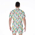 thumbnail image 2 of Polygon Tulip Pattern Short Sleeve Men'S Rompers Casual Summer Jumpsuits Outfit, 2 of 4