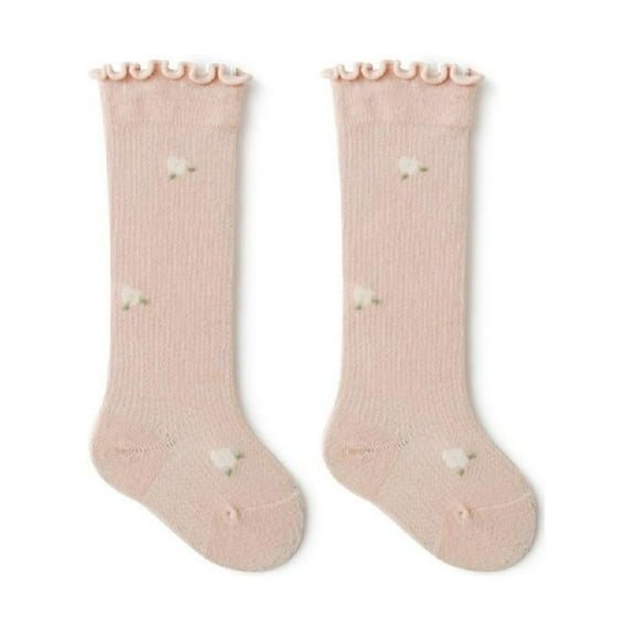 Esaierr Baby Girls Cotton Rich Knee-High Socks, Unisex Toddler Infant Kids Cottoninfant Non Skid Tube Socks Spring Summer Socks for 1M-3Y