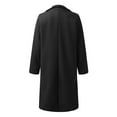 thumbnail image 4 of Hontri 2024 Womens Wool Coat on Sales, Women's Long Sleeve V Neck Faux Wool Blends Thin Jacket Coat Slim Fit Warm Solid Long Overcoat with Pockets Blue,Black, 4 of 5