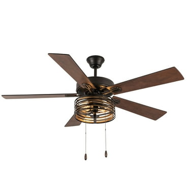 River of Goods Janis  Oil-Rubbed Bronze with Gold and Black Metal Shade 2-Light 52-Inch Ceiling Fan