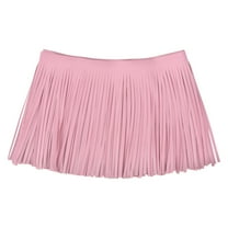 Uxcell 1 Yard 10 Inch Faux Leather Fringe Trim Tassel Fringe for Sewing, Pink