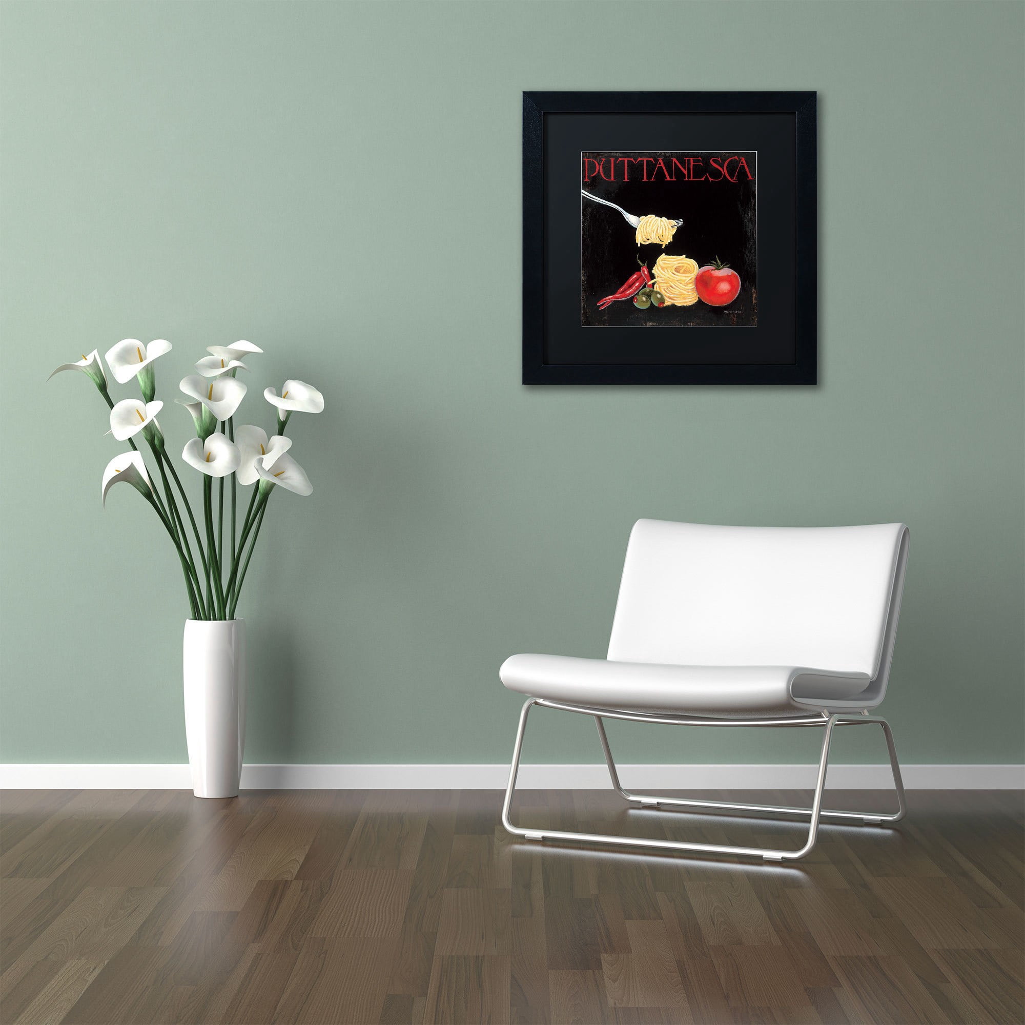 Trademark Fine Art "Italian Cuisine I" Canvas Art by Marco Fabiano Black Mat, Black Frame