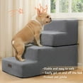 thumbnail image 4 of Dog Stairs for Small Dogs & Cats, 4-Step Non-Slip Pet Steps for Beds & Couches, Grey, 18.5" H, 4 of 12