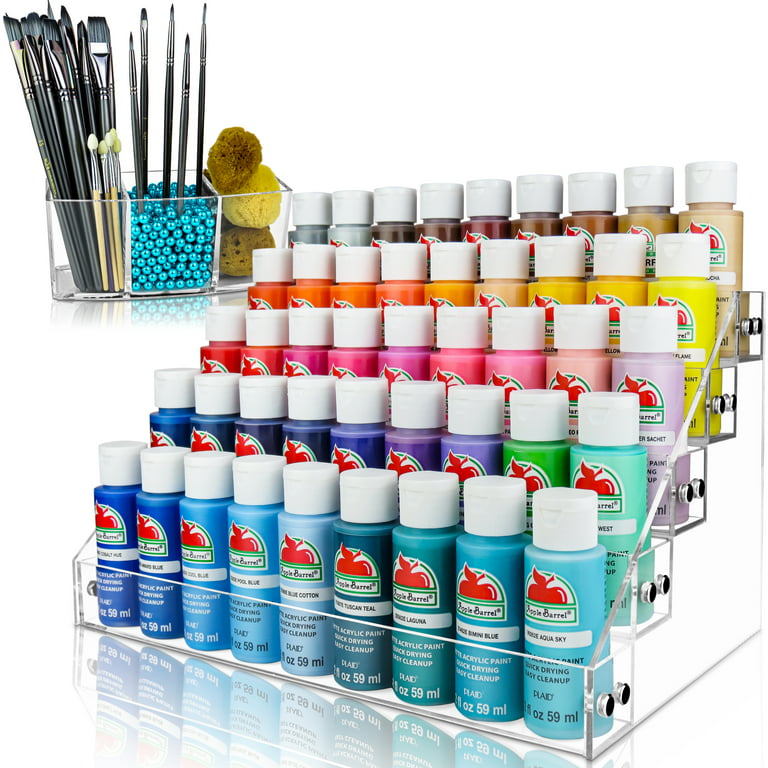 Acrylic Paint Organizer and Paint Brush Holder. 6 Brush Support