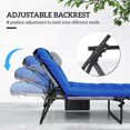 thumbnail image 4 of Outsunny Chaise Longue Pliante avec Coussin, Chaise de Bronzage Inclinable, Bleu, 4 of 10