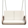 thumbnail image 5 of Craftian 2-Person Hanging Outdoor Patio Porch Swing Bench with Cushions - Beige, 5 of 10