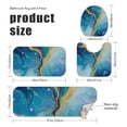 thumbnail image 3 of Blue and Gold Marble Pattern Bathroom Rug Set 4 Piece,Includes Contour,Lid Cover,Bath Mat,Non-Slip Extra Soft Absorbent Washable, 3 of 5