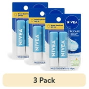 (3 pack) NIVEA Smoothness Lip Care SPF 15 Lip Balm with Shea Butter, Vitamins C & E, 0.17 oz, 2 Pack