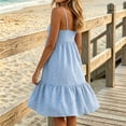 thumbnail image 6 of Snorda Women's Striped Dress Summer Round Neck Sleeveless Striped Solid Color Casual Dress Flowy Sundress Ideal for Daily Wear Beach Vacation & Party, 6 of 7