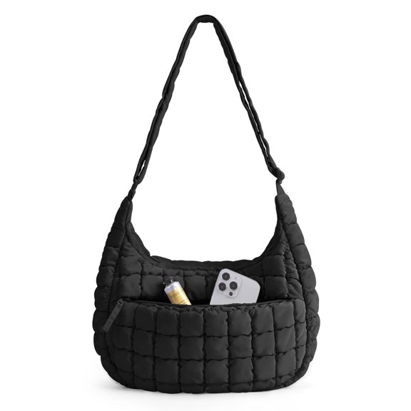 Quilted Crossbody Bag for Women Lightweight Puffer Purse for Travel, Daily Use & Work