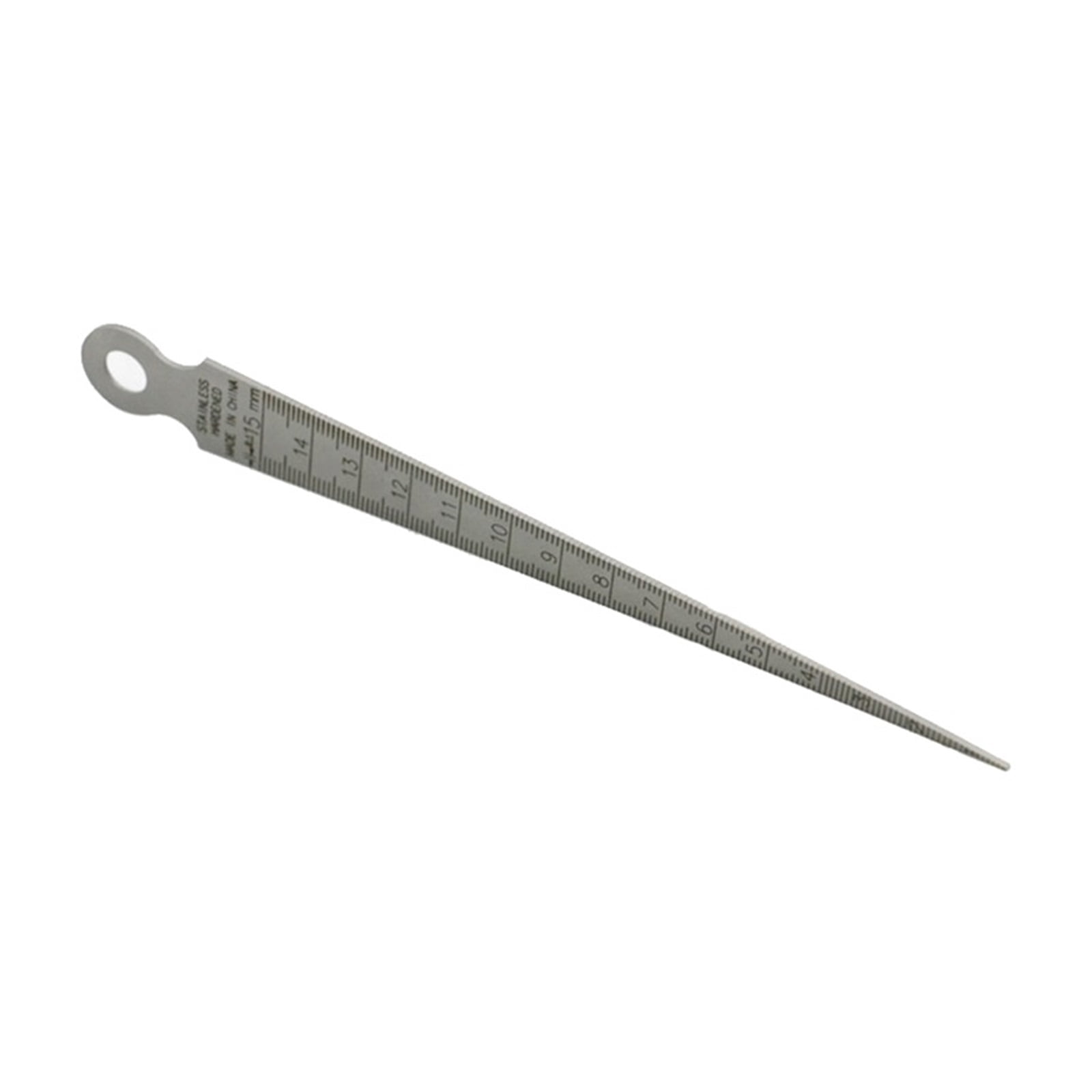 Stainless Steel 0-15mm Taper Gauge Aperture Scale Wedge Feeler Gauge Aperture Scale Hole Inspection Measuring Ruler ,Easy to Use