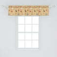 thumbnail image 2 of Ambesonne Circus Window Valance, Retro Cartoon Circus Theme with Seal Holding Ball on His Nose in Balance and Others, Curtain Valance for Kitchen Bedroom Decor with Rod Pocket, 54" X 12", Multicolor, 2 of 3