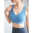 thumbnail image 2 of Ropa interior de mujer Sujetador de yoga para mujer, deportivo, acanalado, cuello en V, entrenamiento, jogging, chaleco informal sin cables Romacci  Ropa interior de mujer, 2 of 5