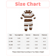 thumbnail image 2 of Toddler Baby Boys Clothes 18 Months Boys Fall Winter Outfits 24 Months Boys Long Sleeve Round Neckline Stripe Sweatshirt Pants 2PCS Clothing Set Brown, 2 of 7