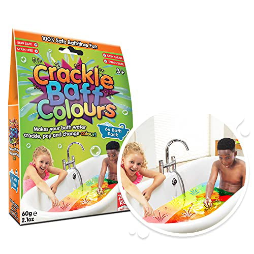 Childrens Sensory & Bath Toy Make water Crackle and Pop plus Change Colour 6 Bath Pack Crackle Baff Colours from Zimpli Kids 