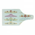 thumbnail image 1 of Feminine Cutting Board, Golden Yellow Tiaras with Vivid Digital Gemstone Group Cartoon, Decorative Tempered Glass Cutting and Serving Board, Wine Bottle Shape, Yellow Pink Red, by Ambesonne, 1 of 1