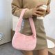 thumbnail image 1 of Bolsos de hombro retro Mujer Color sólido Felpa Axila Bolso Monedero (Rosa), 1 of 7