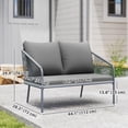 thumbnail image 3 of Outsunny Garden Sofa with Cushions, 2-Seater Outdoor Balcony Rattan Sofa, 3 of 10