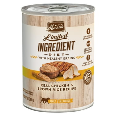 Merrick Limited Ingredient Wet Dog Food for Adults, Real Chicken & Brown Rice, 12.7 oz Cans (2 Pack)
