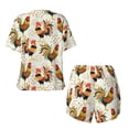 thumbnail image 5 of Naloa Colorful Roosters Women's Short-Sleeved Pajama Set, Loungewear, Summer pajamas, Breathable Cozy - XX-Large, 5 of 9