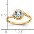 thumbnail image 2 of 14K Yellow Gold Diamond & Aquamarine Ring, 2 of 2