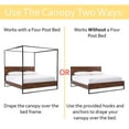 thumbnail image 1 of Just Relax Four Corner Post Elegant Mosquito Net Bed Canopy Set, Beige, Full/Queen/King, 1 of 4