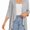Light Grey, variant on Women's Open Front Cardigan, 3/4 Sleeve Waterfall Ruffle Hem Casual Top