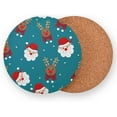 thumbnail image 2 of GZHJMY Santa Claus Round Coaster, 4 Pcs Heat Resistant Absorbent Drink Coaster for Kitchen Bar Cafe Decor, 2 of 7