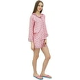 thumbnail image 5 of Bimba Womens Pink Pajama Set Soft Lady 2 Piece Sleepwear Short Nightwear - 4, 5 of 5