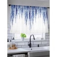 thumbnail image 5 of Sheer Curtains 45 Inch Length, Navy Blue Semi Sheer Curtains Light Filtering Window Treatment, Summer Botanical Leaves Watercolor Privacy Voile Drapes for Living Room Bedroom 52x45 Inch, 5 of 7