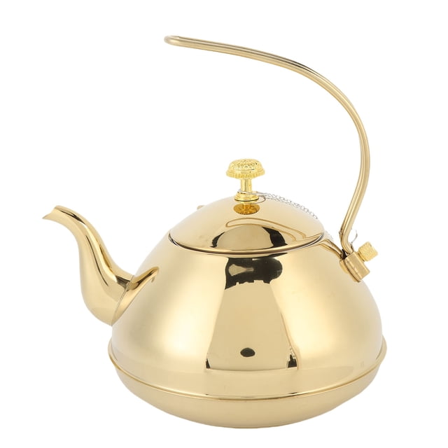 Té de Acero inoxidable, Filtrador de Tetera de Tetera de Acero inoxidable Fácil de Limpiar Oro 1.5L para El Hogar