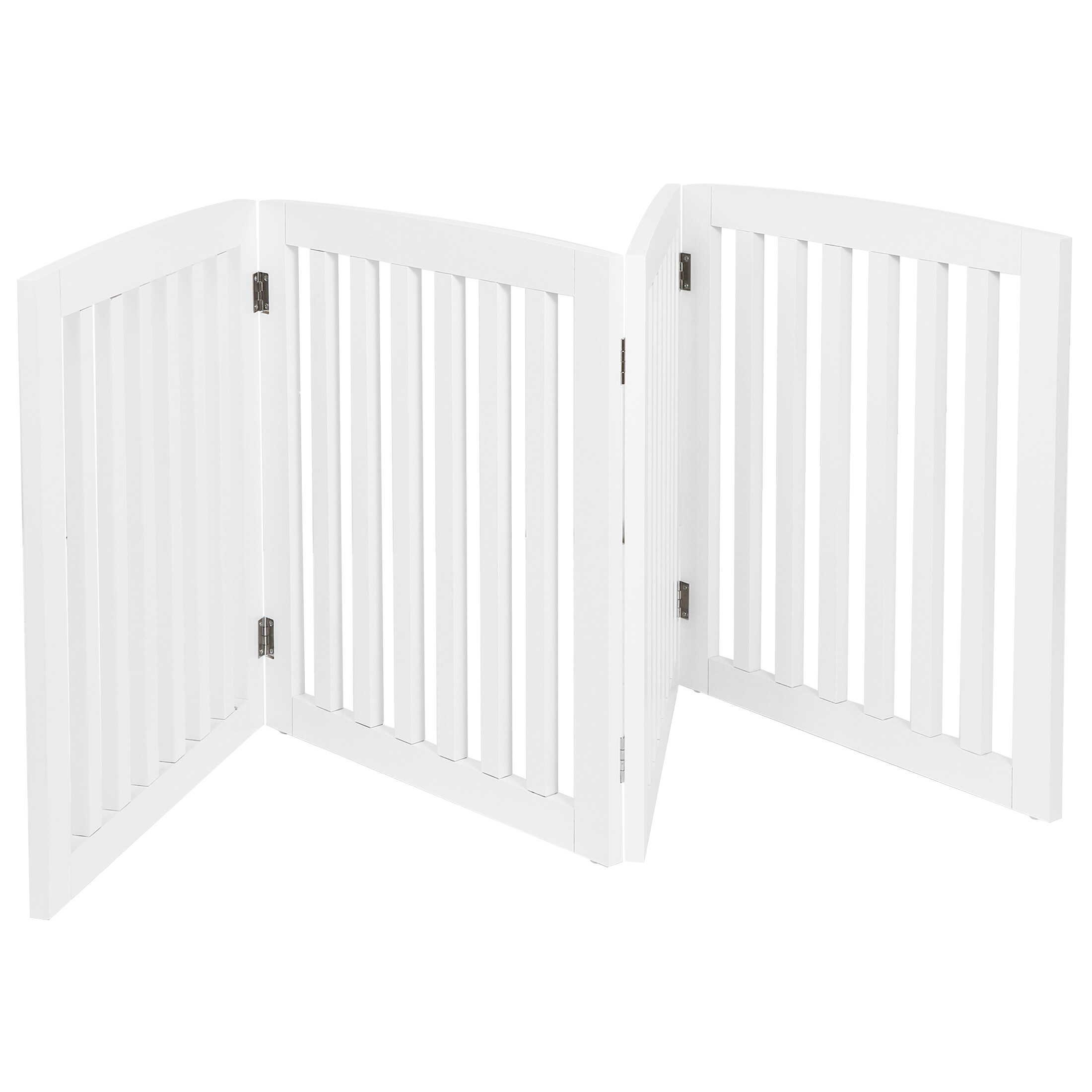ZENY 4-Panel Foldable Pet Gate, White photo 5