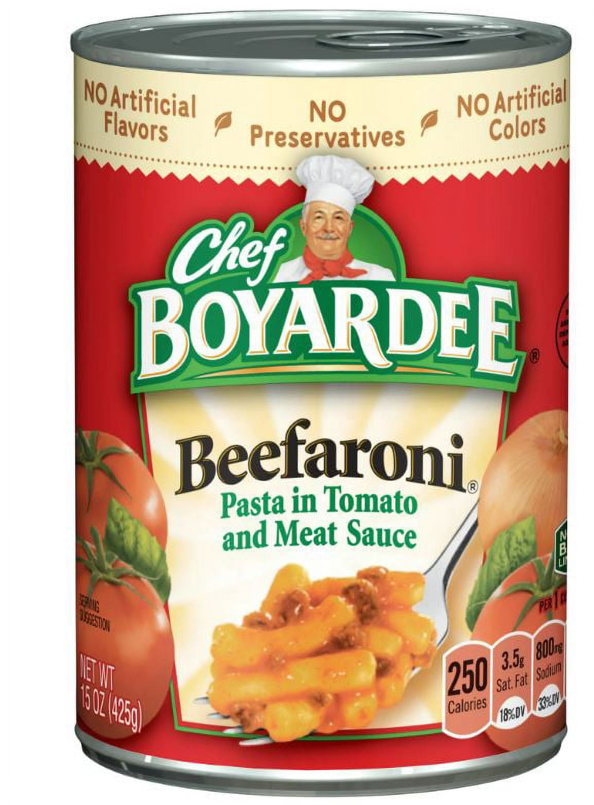 Chef Boyardee Beefaroni, Microwave Pasta, Canned Food, 15 oz (Pack of 6)