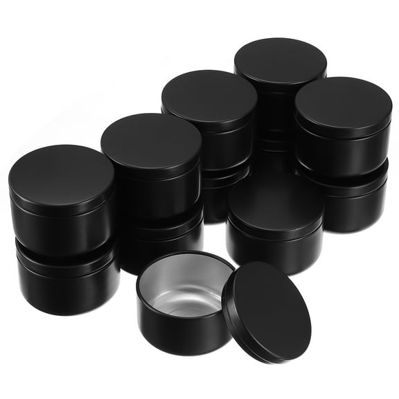TEHAUX 12Pcs Empty Candle Containers For Diy Candle Making Men Home Use Black