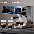 thumbnail image 2 of 20Bar Espresso Machine w/Milk Frother, Cold Brew, Touchscreen Expresso Coffee Maker for Home, Latte Cappuccino, 45oz Water Tank, Silver, 2 of 9