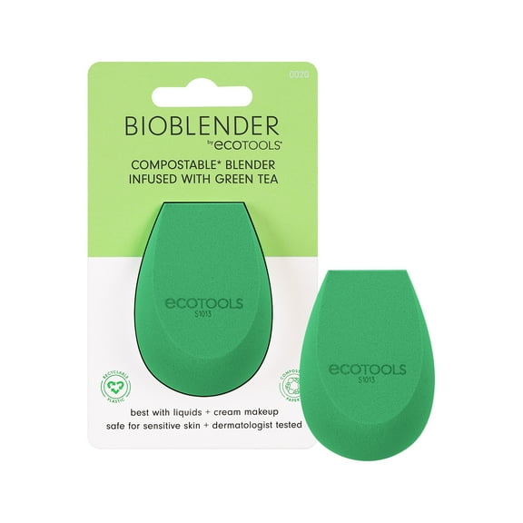 EcoTools Green Tea Bioblender, Makeup Blending Sponge for Foundation, 1 Count
