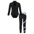 thumbnail image 2 of TiaoBug Girls Ballet Long Sleeve Unitards with Leggings Outfit for Dance Gymnastics Skating Leotard Light Blue 13-14, 2 of 7