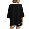 thumbnail image 3 of Valcatch Women's Pajama Set Super-Soft Short Sleeve Top with Shorts Color Block Loungewear, 3 of 5